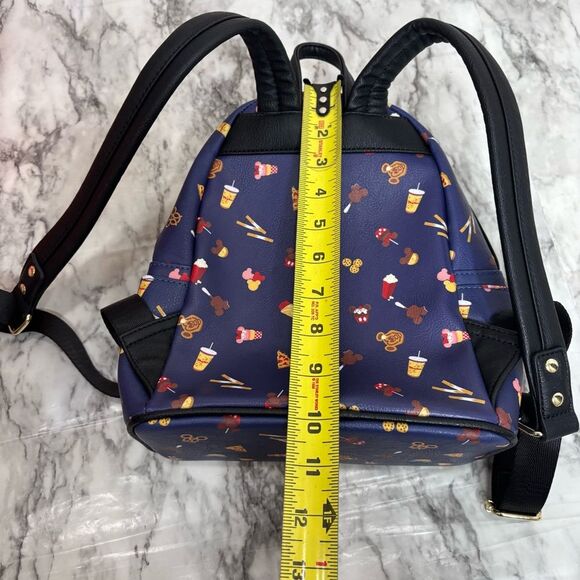Disney Parks Loungefly Backpack Food snacks blue Mickey rare bag - Picture 2 of 9